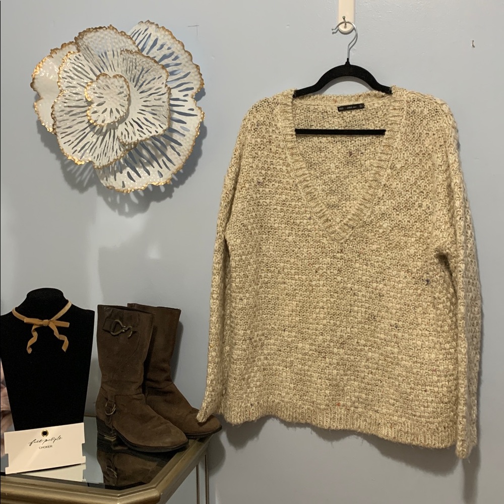 Zara beautiful knit sweater, multicoloured size medium